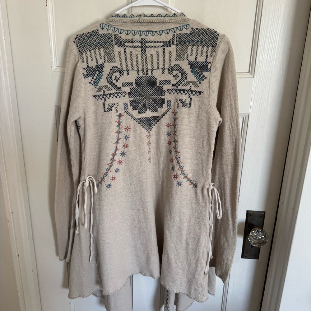Johnny Was Biya embroidered cardigan duster size medium - Picture 2 of 14